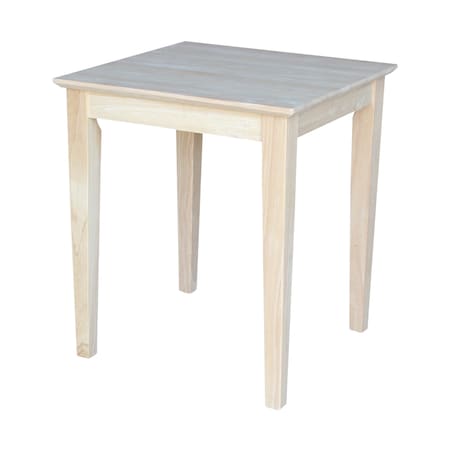 International Concepts Rectangle Shaker End Table Tall, 21 W, 22 L, 25 in H, Wood, Unfinished OT-9TE